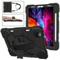 thumbnail image 1 of Shokproof Case for iPad Pro 11 3rd Gen 2021, iPad Pro 11" 2020/2018 Case with Pencil Holder, Allytech Hybrid Drop Proof 360 Rotating Kickstand Handle Carrying Shoulder Strap, Black, 1 of 5