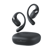 SHOKZ OpenFit 2+ Open-Ear Headphones, Dolby Audio Enabled, Comfortable Earbuds with Soft Ear Hooks, 48H Playtime, IP55 Water-Resistant, USB-C Fast Charging, Wireless Charging, Black
