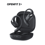 SHOKZ New OpenFit 2+ Open-Ear Headphones, Dolby Audio Enabled, Comfortable Earbuds with Soft Ear Hooks, 48H Playtime, IP55 Water-Resistant, USB-C Fast Charging, Wireless Charging, Black