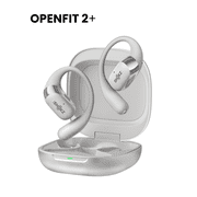 SHOKZ New OpenFit 2+ Open-Ear Headphones, Dolby Audio Enabled, Comfortable Earbuds with Soft Ear Hooks, 48H Playtime, IP55 Water-Resistant, USB-C Fast Charging, Wireless Charging, Gray