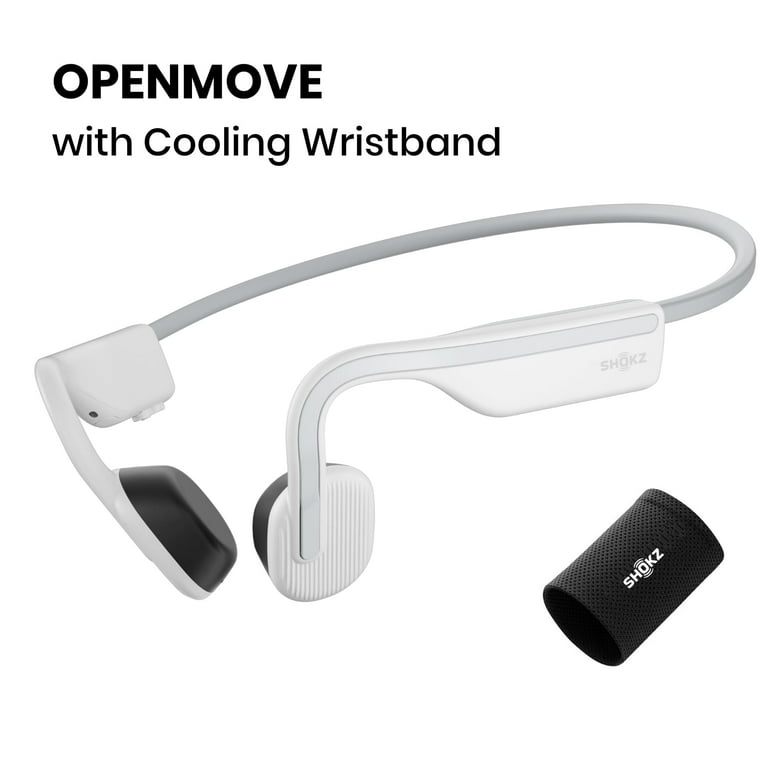 SHOKZ OPENMOVE ワイヤレスヘッドフォン ホワイト Free Shipping! Shokz OpenMove Bone Conduction Bluetooth