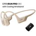 thumbnail image 1 of Shokz OpenRun Pro Mini Bone Conduction Open Ear Bluetooth Headphones for Sports with Cooling Wristband (Beige,Mini), 1 of 8