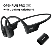 Shokz OpenRun Pro Mini Bone Conduction Open Ear Bluetooth Headphones for Sports with Cooling Wristband Black,Mini
