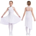 thumbnail image 1 of Sholeno Big Girls Latin Jazz Ballroom Tutu Skirt Ballet Leotard Dress Sleeveless Figure Ice Skating Costume Ivory 14, 1 of 6