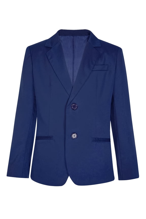 Boys Classic Fit Sport Blazer Single Breasted Lapel Suit Jacket Casual Outerwear Coat Navy Blue 8