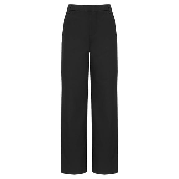 Sholeno Boys School Trousers with Belt Loop Slim Fit Elasticated Waist School Uniform Black 12