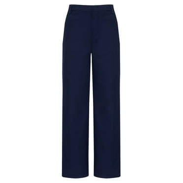 Sholeno Boys School Trousers with Belt Loop Slim Fit Elasticated Waist School Uniform Navy Blue 2T