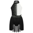 thumbnail image 1 of Sholeno Figure Ice Skating Dress for Girls Ballet Lyrical Dance Dress Sleeveless Gymnastic Leotard Black&White 16, 1 of 7