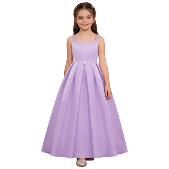 Sholeno Flower Girl Junior Bridesmaid Dress Wedding Evening Party Elegant Banquet Birthday Ball Gowns Lavender 8