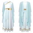 thumbnail image 1 of Sholeno Girls Ancient Greek Princess Dress Greece Athena God Toga Party Robe Maxi Gown Light Blue 16, 1 of 6