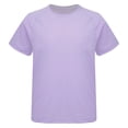 thumbnail image 1 of Sholeno Girls Boys Short Sleeve Dry-Fit Crew Neck Active Athletic Performance T-Shirt Basic Tee Light Purple 140, 1 of 5