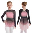 thumbnail image 1 of Sholeno Girls Gradient Color Figure Skating Dress Rhinestone Shiny Mesh Long Sleeve Dance Dresses Pink 16, 1 of 6