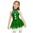 thumbnail image 1 of Sholeno Girls Halter Neck Sleeveless Sequins Tutu Dress Christmas Snowman Figure Skating Dance Dress Green 8, 1 of 7