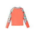 thumbnail image 1 of Sholeno Girls Long Sleeve Rash Guard Shirt Water Beach Sport Swim Top UPF 50+ Sunscreen Swimwear Orange 6, 1 of 6