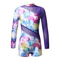 thumbnail image 1 of Sholeno Girls Mock Neck Long Sleeves Gymnastics Leotard Ballet Dance Tumbling Unitards Biketards Floral 14, 1 of 7