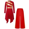 thumbnail image 1 of Sholeno Girls Praise Dance Dress Prayer Clothes Liturgical Worship Gowns with Pants Set Tunic Praisewear Red 14, 1 of 5