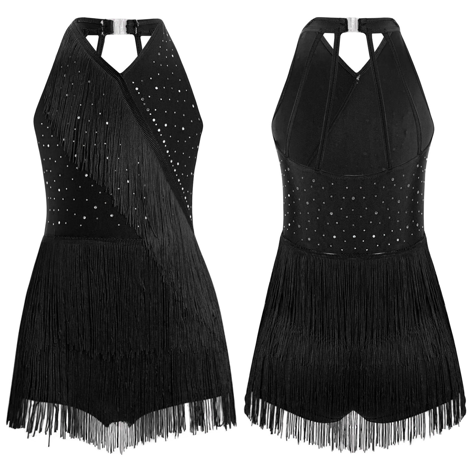 Costume Danse Ballroom Femme – Body Mini Robe Rumba – Justaucorps Scène Club