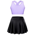 thumbnail image 1 of Sholeno Girls Tennis Golf Sports Outfit Sleeveless U Neck Tank Top with Pleated Skort Skirt Set Gym Lavender&Black 14, 1 of 6