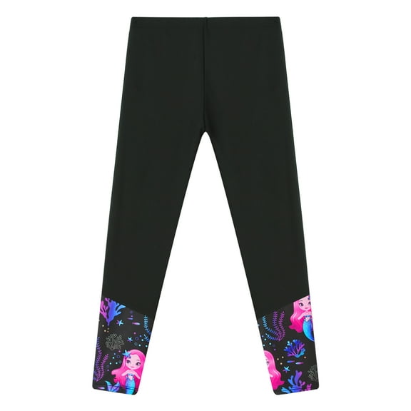 Sholeno Girls UPF 50  Swimming Leggings Kid Quickly Dry Swimwear Beach Bottoms Rash Guard Swim Pants Black 6