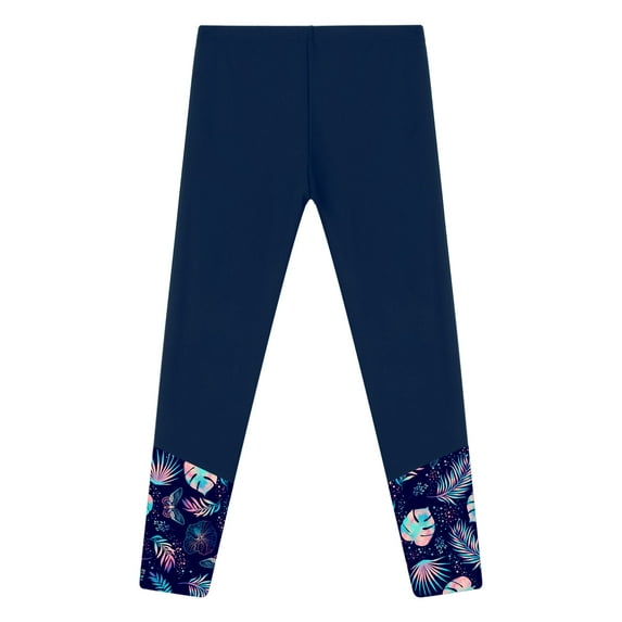 Sholeno Girls UPF 50+ Swimming Leggings Kid Quickly Dry Swimwear Beach Bottoms Rash Guard Swim Pants Nave Blue 12