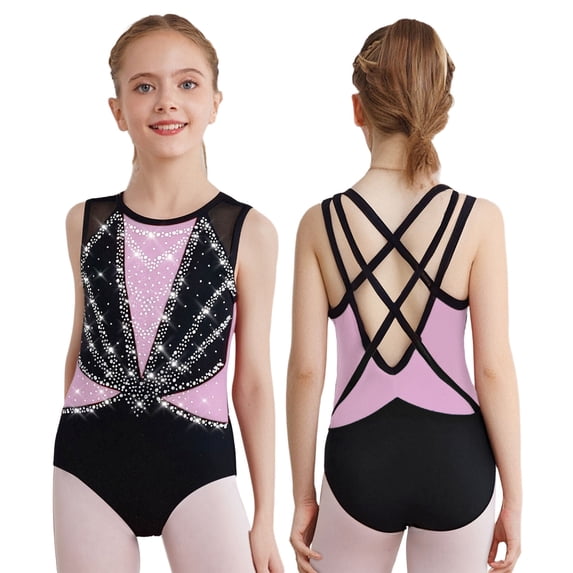 Sholeno Gymnastics Leotards for Girls Figure Skating Jumpsuits Sports Workout Ballet Dance One Piece Outfit Light Purple 10