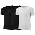 thumbnail image 1 of Sholeno Kids 3 Pcs Sport Tee Shirts for Boys Short Sleeve Quick Dry Running T-shirt Gym Fitness Tee Black&Black&White 140, 1 of 3