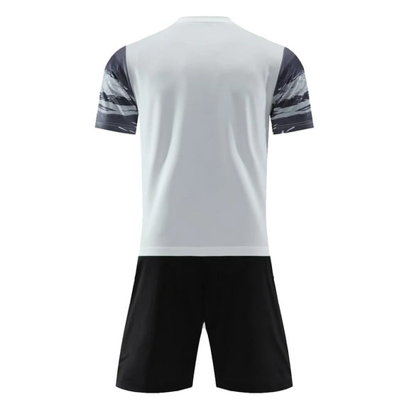 Sholeno Kids Boys 2 Piece Soccer Sport Outfits Short Sleeve Football Jersey Training T-Shirts and White Type B XS
