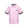 thumbnail image 1 of Sholeno Kids Boys Casual Short Sleeve School Shirts Turndown Collar Button Closure Polka Dots Print Pink 130, 1 of 7