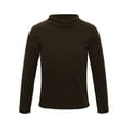 thumbnail image 1 of Sholeno Kids Boys Girls Basic Solid Color Thermal Underwear Tops Turtleneck T-Shirt Baselayer Long Coffee 100, 1 of 6