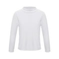 thumbnail image 1 of Sholeno Kids Boys Girls Basic Solid Color Thermal Underwear Tops Turtleneck T-Shirt Baselayer Long White 140, 1 of 5
