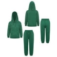 thumbnail image 1 of Sholeno Kids Boys Girls Solid Color SweatSuit Sports Warm Outfit Long Sleeves Hooded Hoodie Dark Green 120, 1 of 9