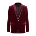 thumbnail image 1 of Sholeno Kids Boys Velvet Gentleman Blazer One Button Dressy Suit Jacket Causal Party Formal Tuxedo Burgundy 16, 1 of 5