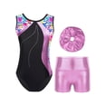 thumbnail image 1 of Sholeno Kids Girls 3Pcs Sleeveless Gymnastics Ballet Leotard with Shorts Headband Set Dance Workout Pink 14, 1 of 5