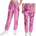 thumbnail image 1 of Sholeno Kids Girls Boys Metallic Jazz Hip Hop Street Dance Jogger Cargo Pants Performance Party Harem Trousers Pink 10, 1 of 6