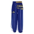 thumbnail image 1 of Sholeno Kids Girls Chiffon Belly Dance Harem Pants Tribal Arabic Halloween Trousers Performance Royal Blue L, 1 of 7