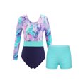 Sholeno Kids Girls Gymnastics Leotard Biketard with Shorts 2 Pieces