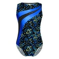 thumbnail image 1 of Sholeno Kids Girls Gymnastics Leotards One-Piece Sleeveless Ballet Dance Athletic Unitard Bodysuits Black&Blue 8, 1 of 5