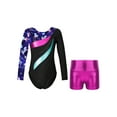 thumbnail image 1 of Sholeno Kids Girls Long Sleeve Dance Biketards with Shorts for Ballet Tumbling Gymnastics Dancewear Fairy Navy 10, 1 of 7