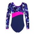 thumbnail image 1 of Sholeno Kids Girls Long Sleeve Gymnastics Leotards Ballet Dancewear One-piece Short Unitard Bodysuit Fairy Navy 10, 1 of 4