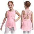thumbnail image 1 of Sholeno Kids Girls Lyrical Dance Dress Backless Ballet Leotard Dress with Skirt Modern Contemporary Dancewear Pink 6, 1 of 5