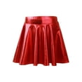 thumbnail image 1 of Sholeno Kids Girls Metallic Dance Skirt Athletic Shiny Holographic Flared Pleated A-Line Mini Skort Red 16, 1 of 7