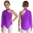 thumbnail image 1 of Sholeno Kids Girls One Shoulder Gymnastics Leotard Ballet Dance Bodysuit Jumpsuit Biketard Dancewear Purple 10, 1 of 6
