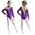 thumbnail image 1 of Sholeno Kids Girls Shiny Rhinestone Dance Bodysuit Tank Ballet Unitard Activewear Gymnastic Leotard Purple 12, 1 of 6