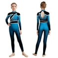 thumbnail image 1 of Sholeno Kids Girls Sparkly Full Body Gymnastics Leotard Dance Bodysuit Jumpsuit Catsuit Long Sleeve Unitard Light Blue 8, 1 of 4