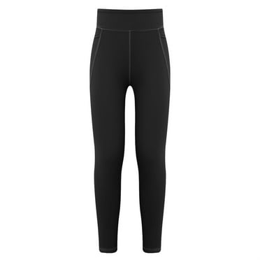 Sholeno Kids Girls Sport Leggings Yoga Pants Compression Tights Running Jogging Sweatpants with Black 130