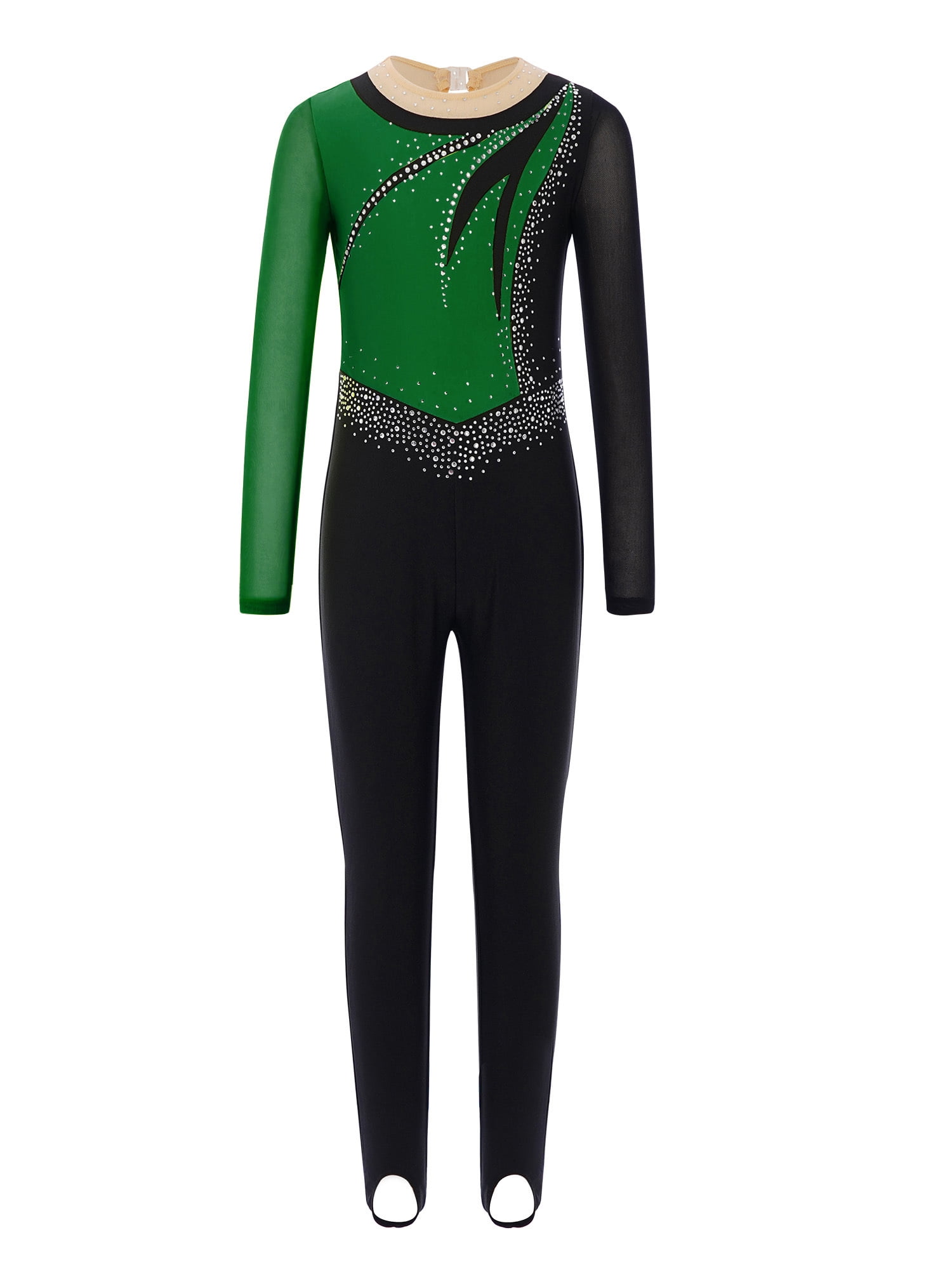 Sholeno Kids Girls Unitard Long Sleeve Full Body Leotard Gymnastics ...