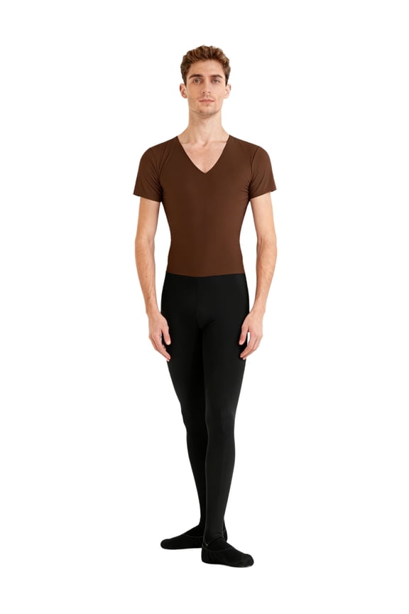 Mens Gymnastics Leotard Ballet Tights Jumpsuit Long Pants for Dance Yoga Practice Athletic Brown XXL