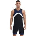 thumbnail image 1 of Sholeno Mens One Piece Swimsuit Zipper Bodysuit Sun Protection Rash Guard Surfing Suit Swimwear Navy Blue 3XL, 1 of 7