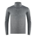 thumbnail image 1 of Sholeno Mens Thermal Base Layer Shirt Casual Slim Fit Long Sleeve Mock Turtleneck Pullover Undershirt Dark Gray L, 1 of 6