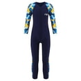 thumbnail image 1 of Sholeno Unisex Kids One Piece Swimsuit Full Body Cover Wetsuit Sun Protection Beachwear Bathing Suit Navy Blue 3-4, 1 of 7